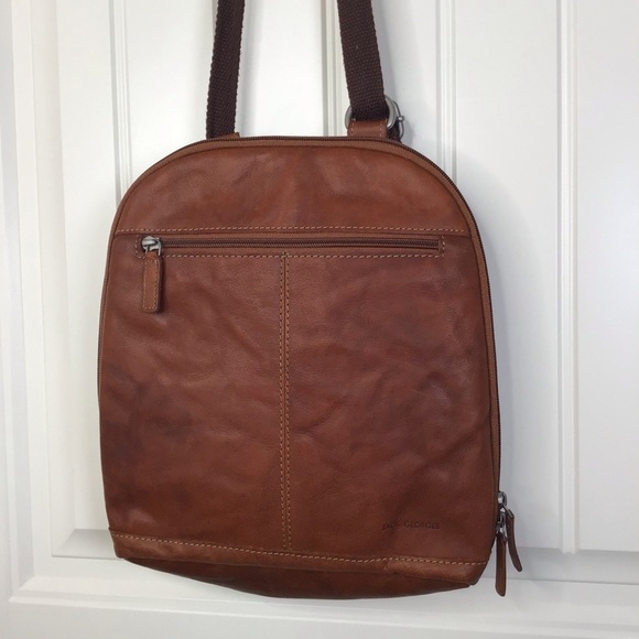 Jack Georges Leather Voyager 4 Way Backpack in Brown. - Picture 3 of 13